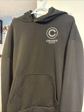 Crooks & Castles Black Hoodie with White Logo
